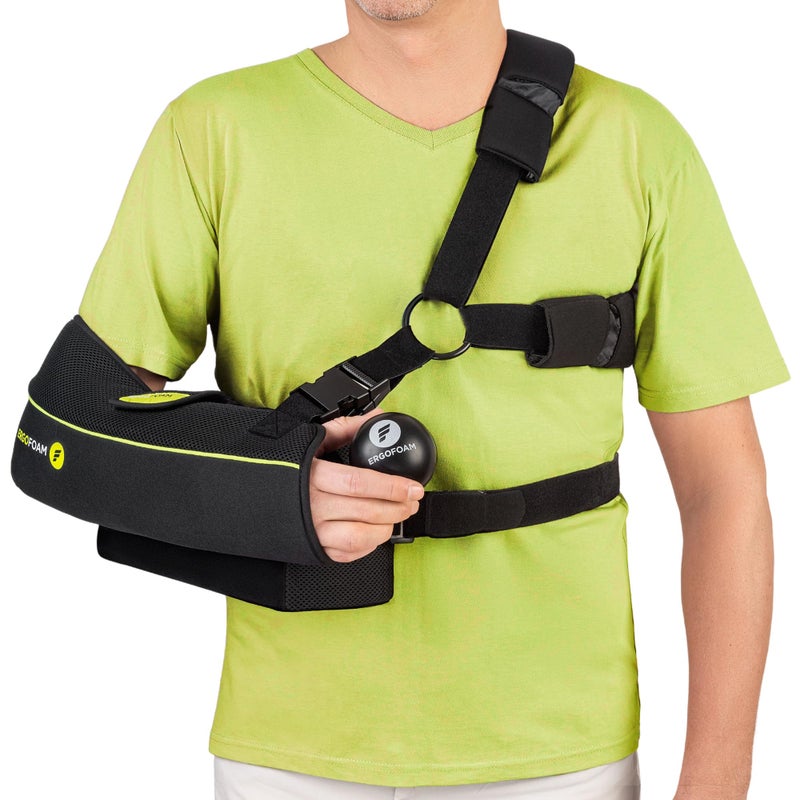 ErgoFoam Shoulder Sling with Abduction Pillow Premium Abduction Sling Designed for Athletes Arm Sling Shoulder Immobilizer With Pillow Left